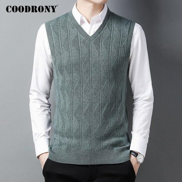COODRONY Brand Sweater Men Autumn Winter Soft Warm Vest Men Clothes 2020 New Arr - Picture 2 of 16